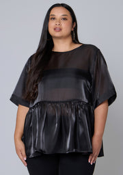 Empire Organza Peplum Top