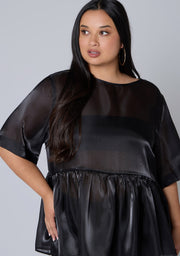Empire Organza Peplum Top