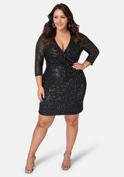 Smokin Hot Sequin Wrap Dress