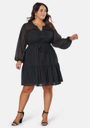 Sheer Silhouette Smock Dress