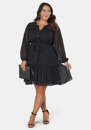 Sheer Silhouette Smock Dress