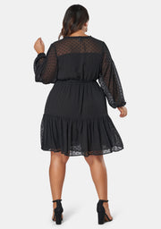 Sheer Silhouette Smock Dress