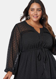 Sheer Silhouette Smock Dress