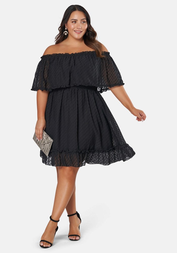curve off the shoulder dress Curve Satin Off Shoulder Corset Gown by Ladivine 7492C