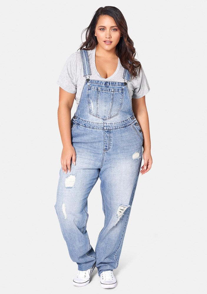 Buy Dana Distressed Overalls by INDIGO TONIC online Curve Project