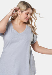 Jacinta Longline V Neck Tee