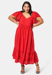 Girlz Broderie Maxi Dress