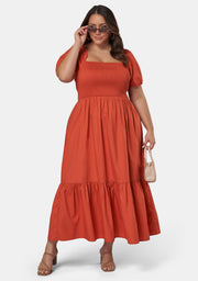 Mila Shirred Bodice Midi Dress