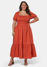 Mila Shirred Bodice Midi Dress