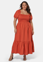 Mila Shirred Bodice Midi Dress