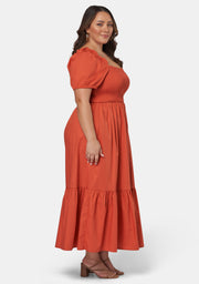 Mila Shirred Bodice Midi Dress