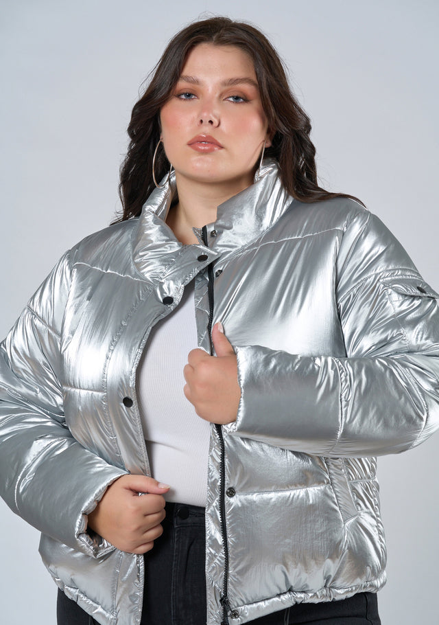 Superfly Silver Puffa Jacket