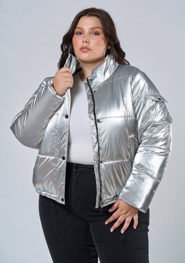 Superfly Silver Puffa Jacket