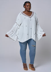 Sandstone Embroidered Blouse