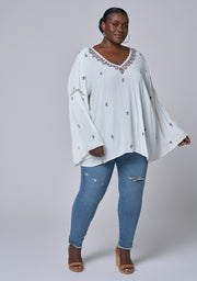 Sandstone Embroidered Blouse