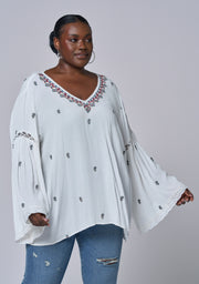 Sandstone Embroidered Blouse