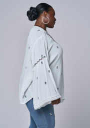 Sandstone Embroidered Blouse