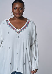 Sandstone Embroidered Blouse