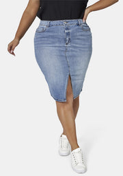 Two Men Down Denim Skirt