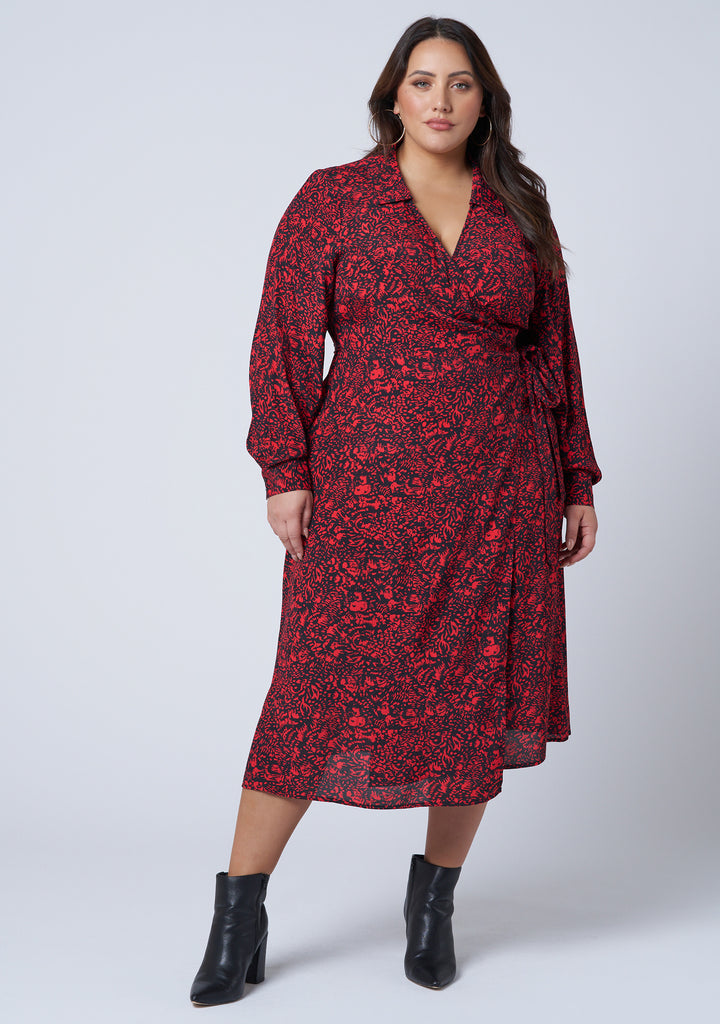 Buy West End Midi Wrap Dress by SUNDAY IN THE CITY online - Curve Project