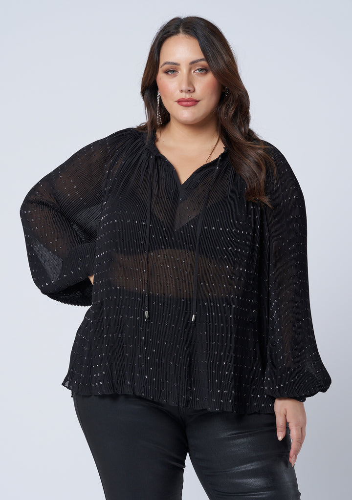 Buy Luscious Pleated Blouse by PINK DUSK online - Curve Project