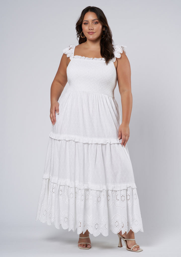 Buy Allura Broderie Maxi Dress by SOMETHING 4 OLIVIA online - Curve Project