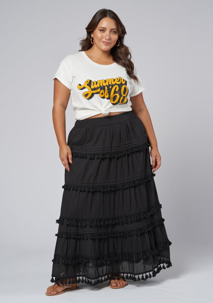 Plus size black gypsy skirt hotsell