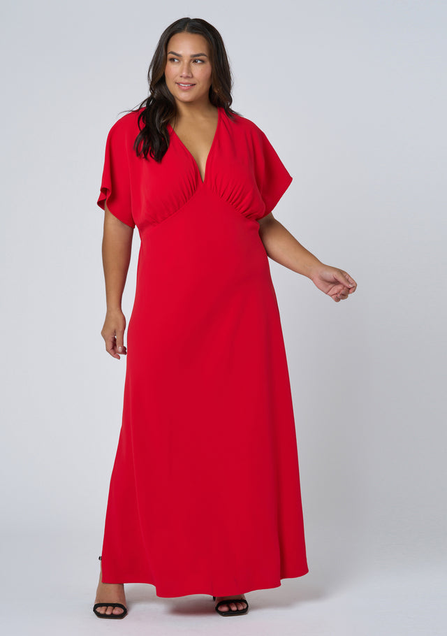 Plus size red maxi dress best sale