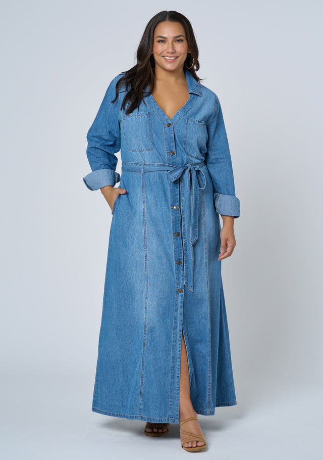 Leah Chambray Maxi Dress