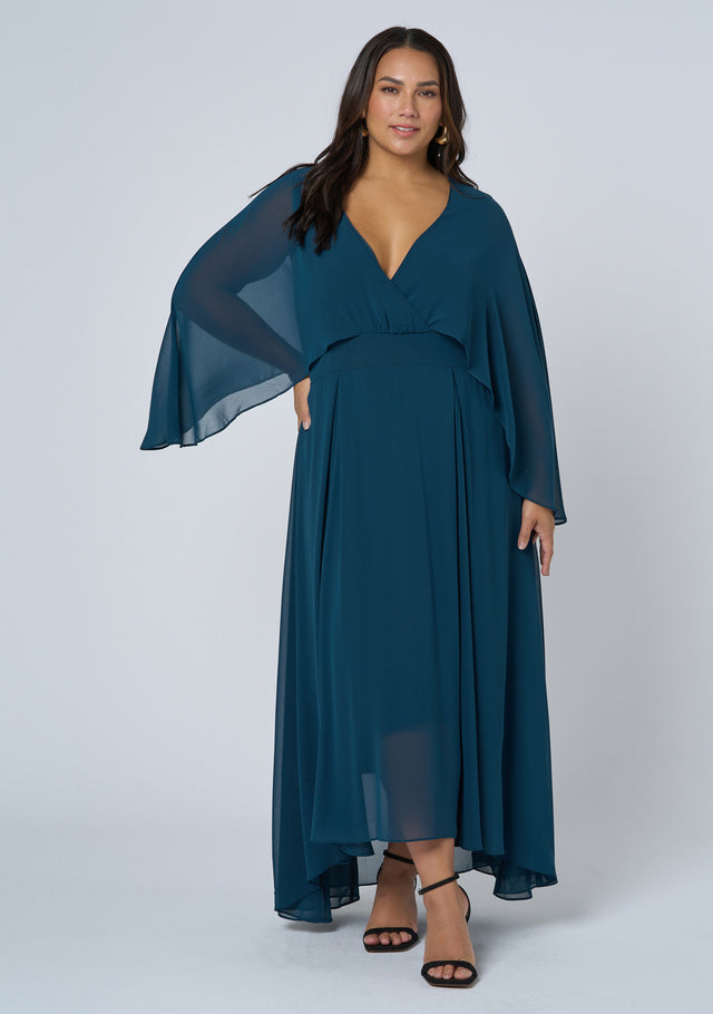 Electric Chemistry Cape Maxi Dress