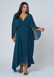 Electric Chemistry Cape Maxi Dress