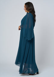 Electric Chemistry Cape Maxi Dress