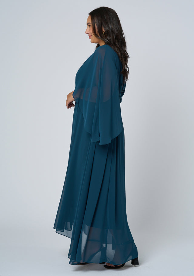 Electric Chemistry Cape Maxi Dress