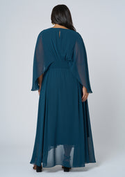 Electric Chemistry Cape Maxi Dress