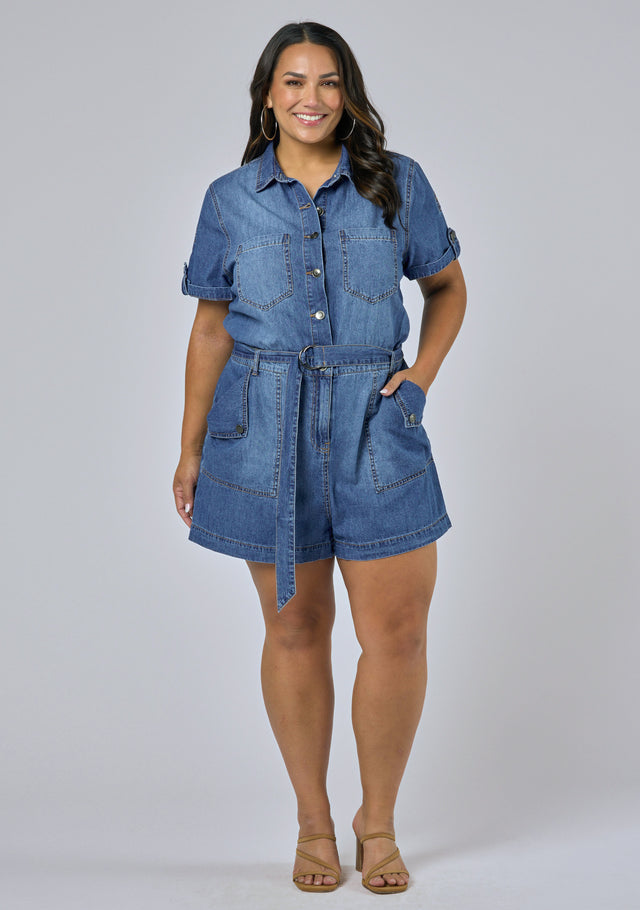 Lily Denim Romper