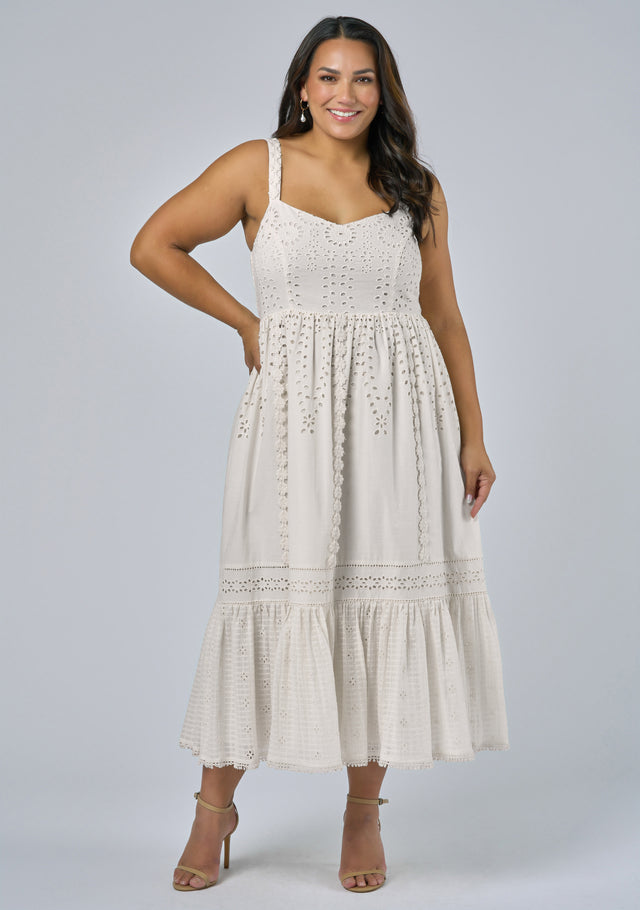 Edwina Embroidered Midi Dress