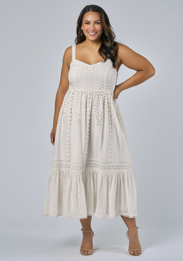 Edwina Embroidered Midi Dress