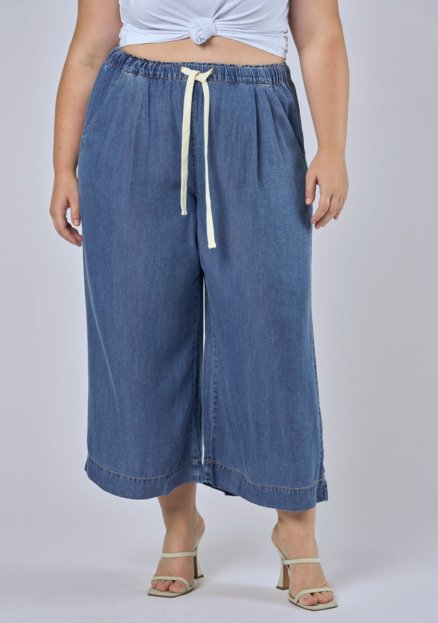 Cleo Chambray Crop Pant