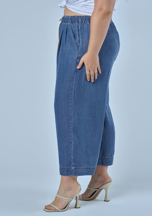 Cleo Chambray Crop Pant