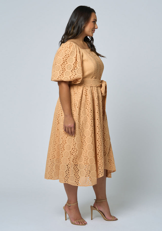 Eliza Broderie Midi Dress