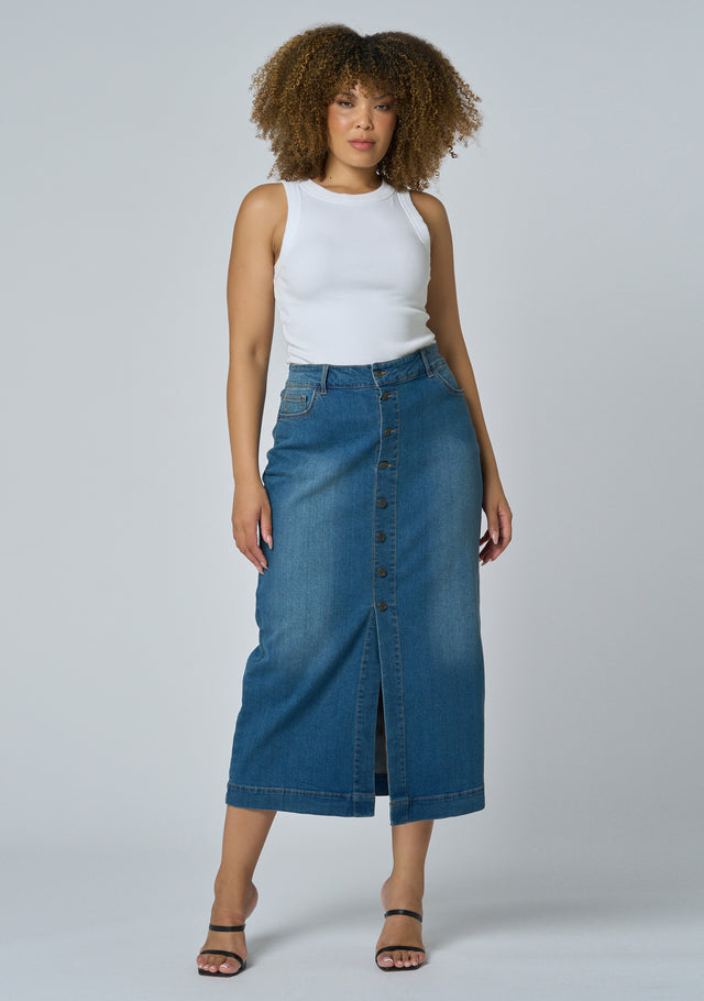 Jeannie Denim Midi Skirt