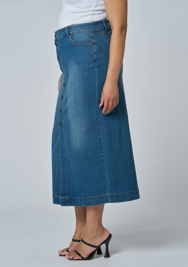 Jeannie Denim Midi Skirt