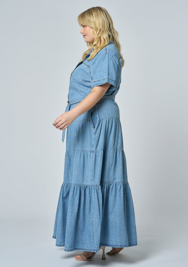 Lena Chambray Maxi Dress