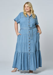 Lena Chambray Maxi Dress