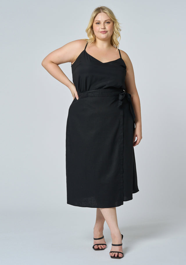 Gina Linen Wrap Skirt