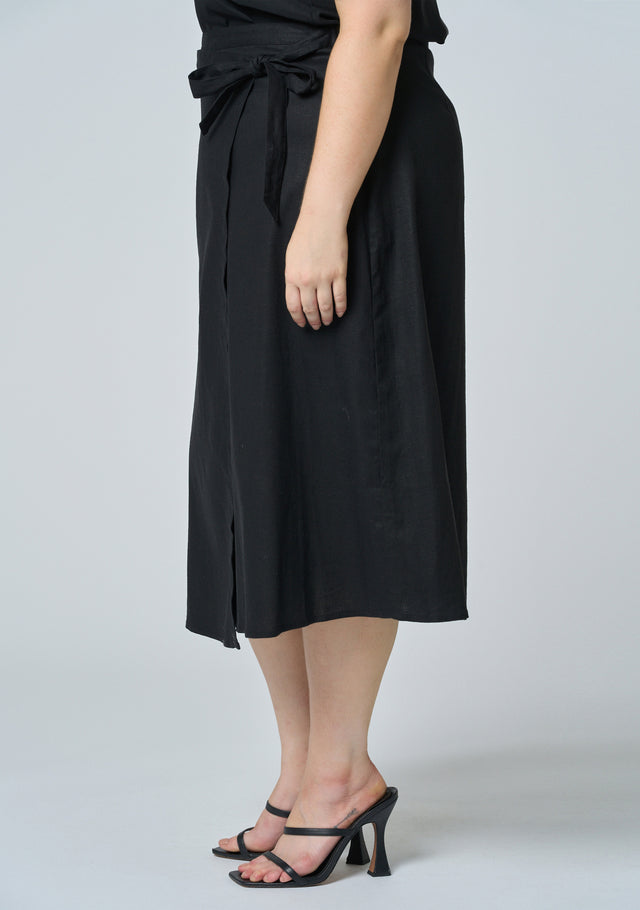 Gina Linen Wrap Skirt