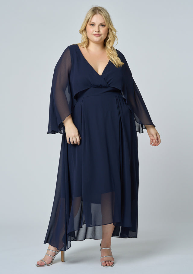 Electric Chemistry Cape Maxi Dress