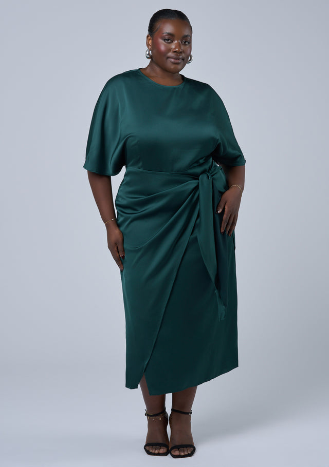 Act Up Satin Midi Dress