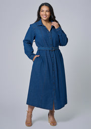 Amber Chambray Shirt Dress