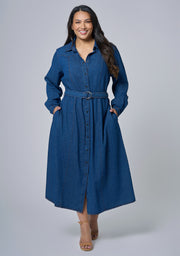 Amber Chambray Shirt Dress